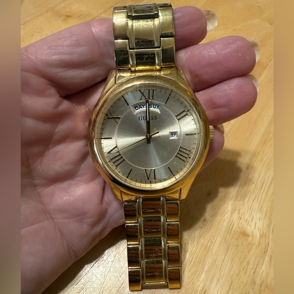 Guess Gold Watch with Day Display - Picture 1 of 1